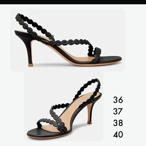 Gianvito Rossi Black Wavy Strap Heels